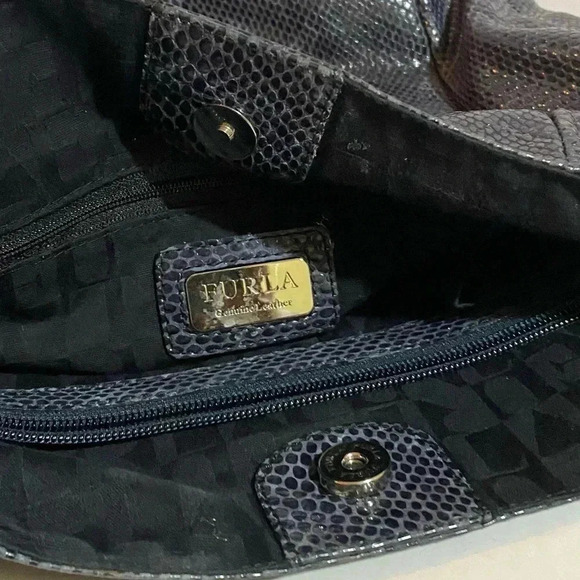 Furla gray snake skin leather hobo handbag - Picture 6 of 11